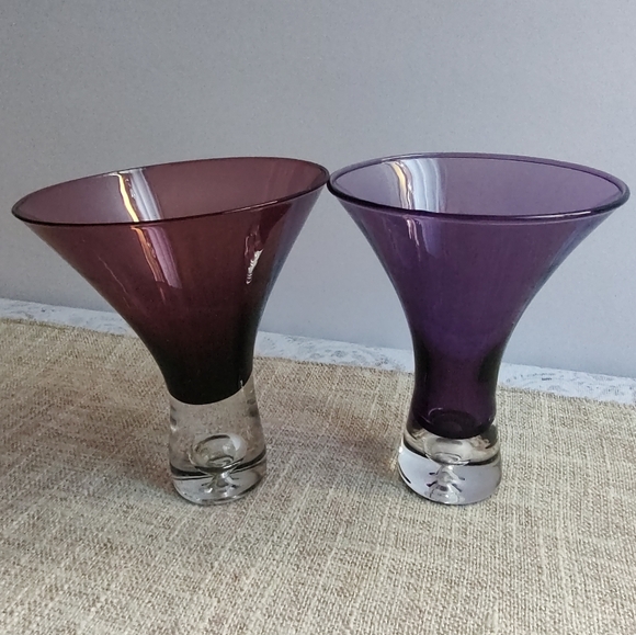 Artland Hand Crafted Cocktail Glasses - Set Of 5 Green  Blue  Purple Beautiful - Picture 4 of 13